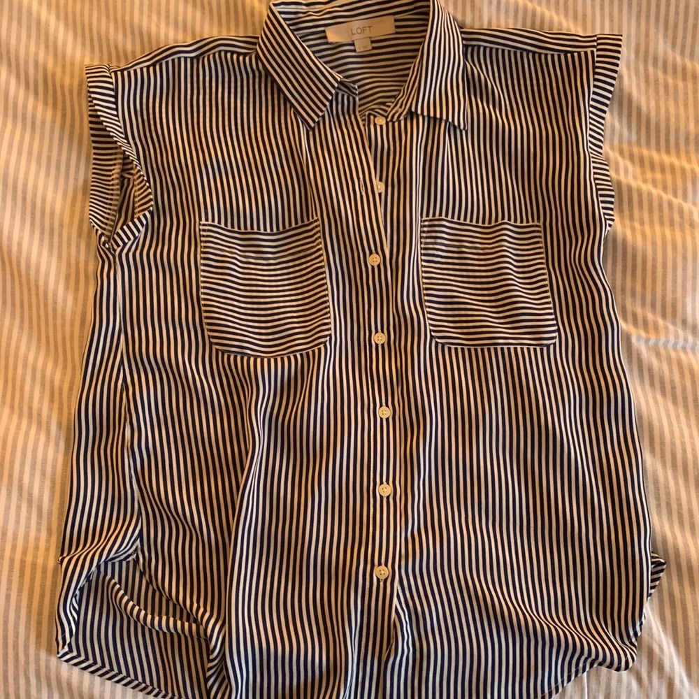 Striped Loft button down top